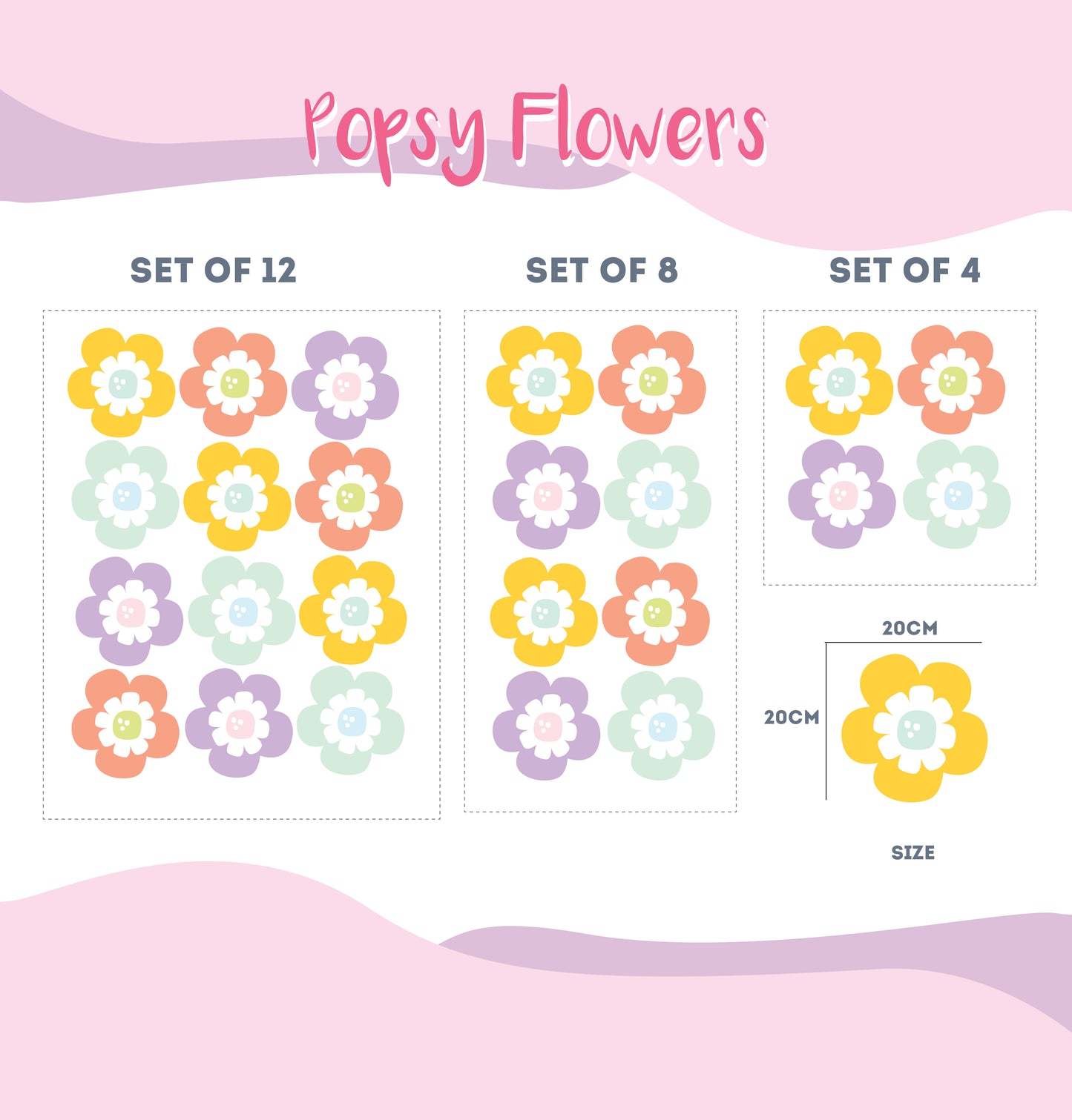 Multi Flower Wall Decal